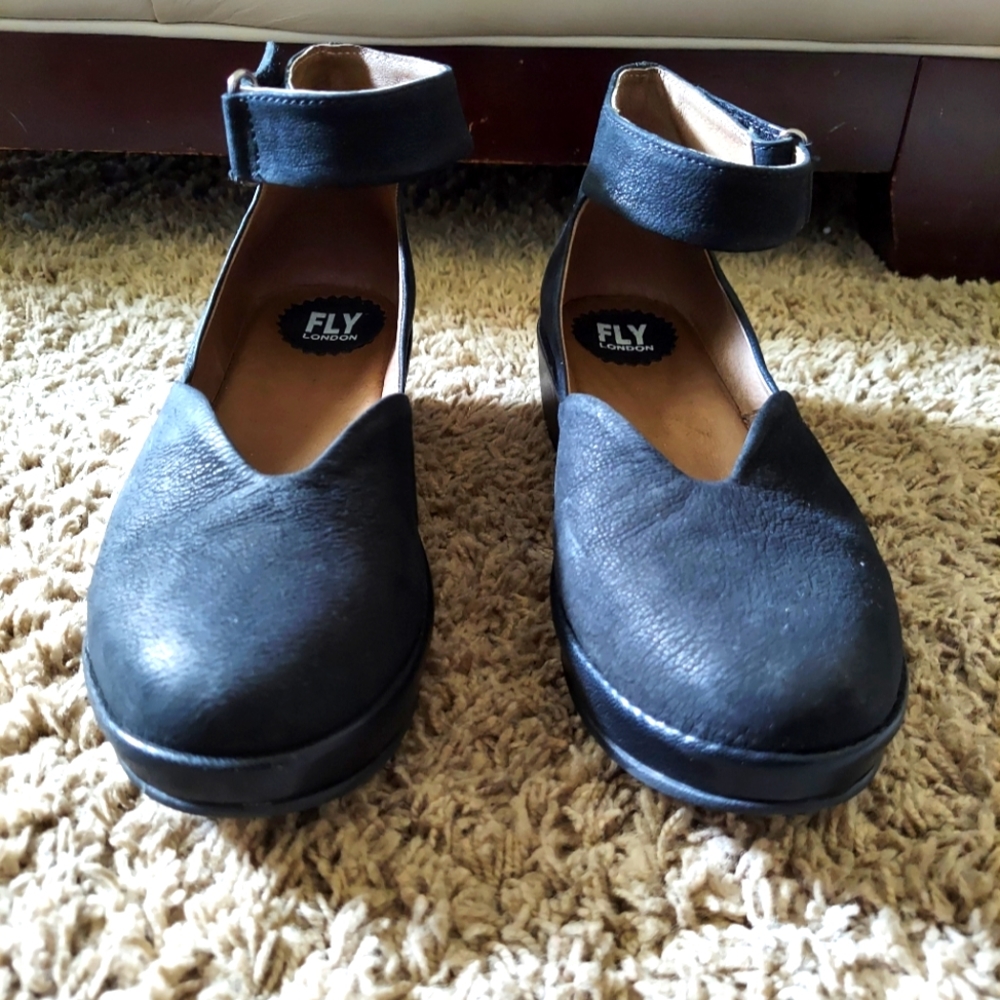 Fly London black shoes, size 38 or 7.5